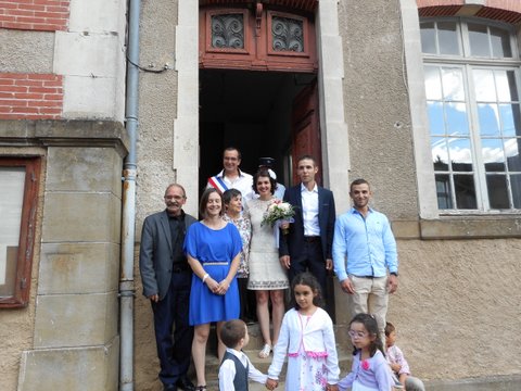 Cathy et Julien avec les parents