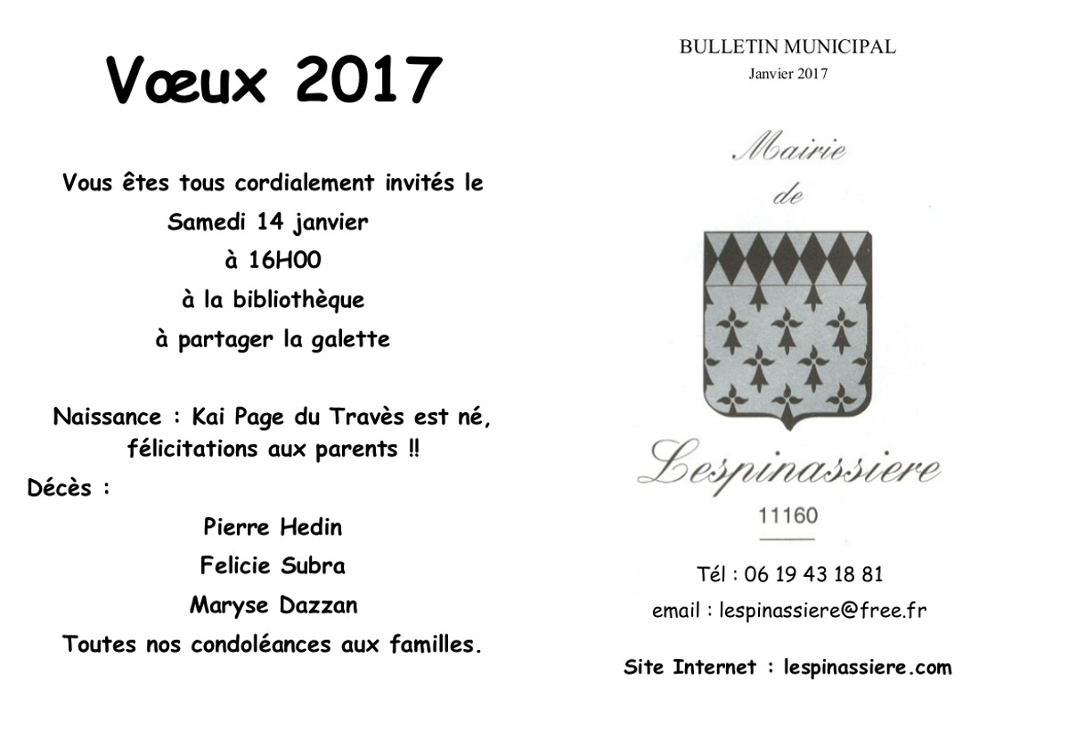 Bulletin janvier 2017