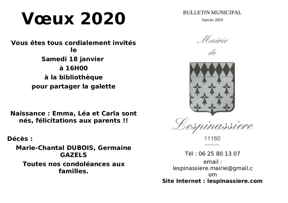 Bulletin janvier 2020