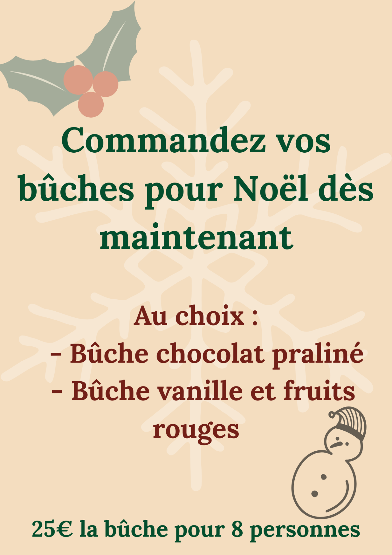 Commandez vos buches pour noel des maintenant 1