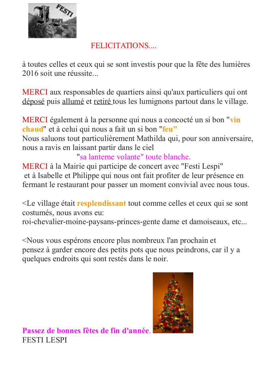 Felicitations