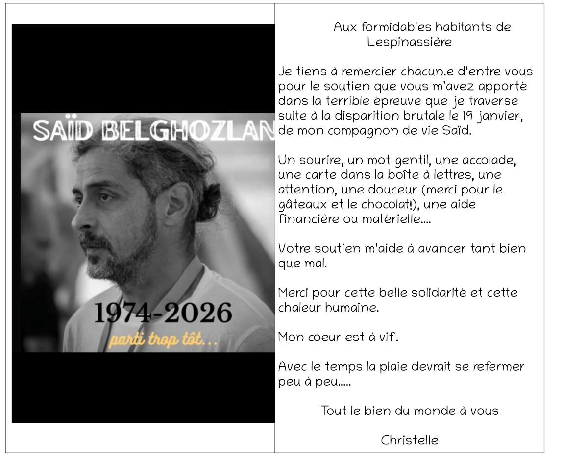 Remerciements christelle